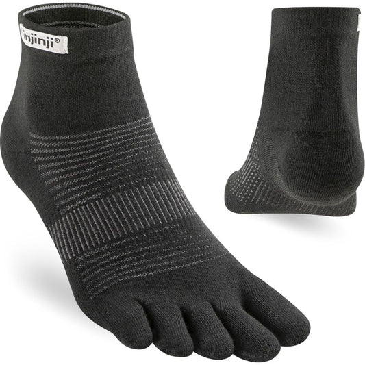 Injinji Men's Run Lightweight Mini-Crew Black